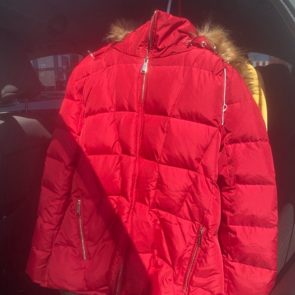 Calvin Klein Collection Red Puffer Jacket